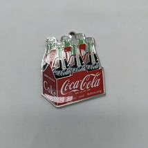 Vintage 2011 Coca-Cola Glass Bottle Box Enamel Key Chain Ring Keychain - $9.75