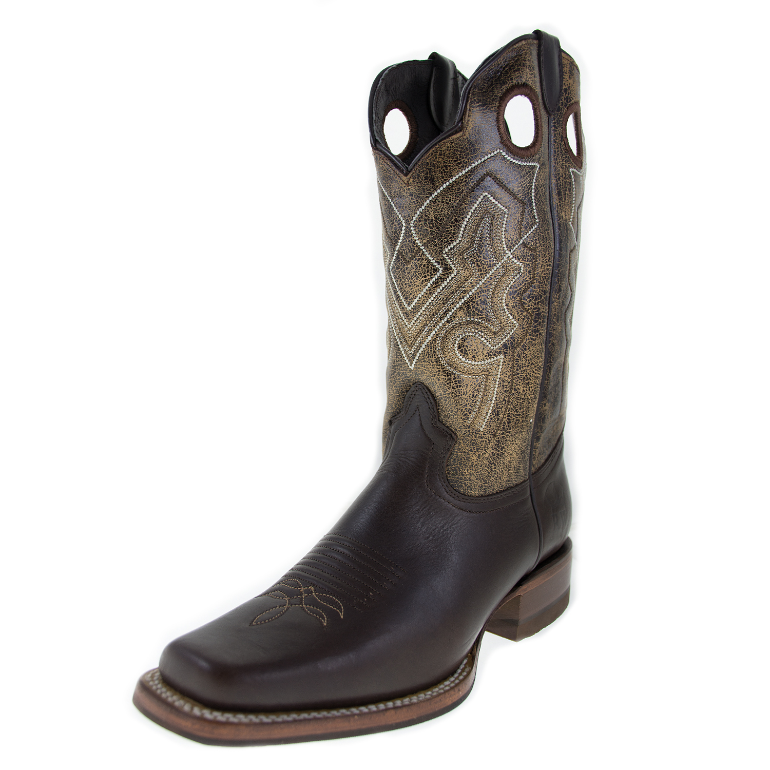 cow print cowboy boots square toe