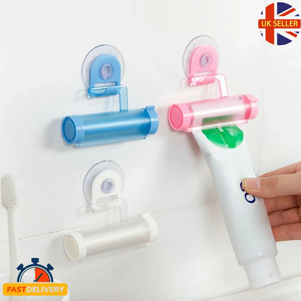 3x Stylish Easy Toothpaste Dispenser Rolling Hanging Suction Tube Squeezer Quick