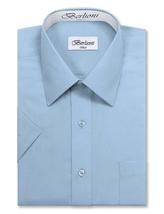 Berlioni Italy Men's Premium Classic Button Down Short Sleeve Solid Dress Shirt image 5