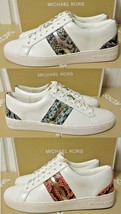 Michael Kors Stripe LACE-UP Nappa Pu Shoes 7.5M - 8.5M New - $100.75