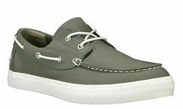 Timberland Men's Union Wharf 2-Eye Boat Shoe Sneaker A1Q8H GREEN Canvas Moccasin - $42.52