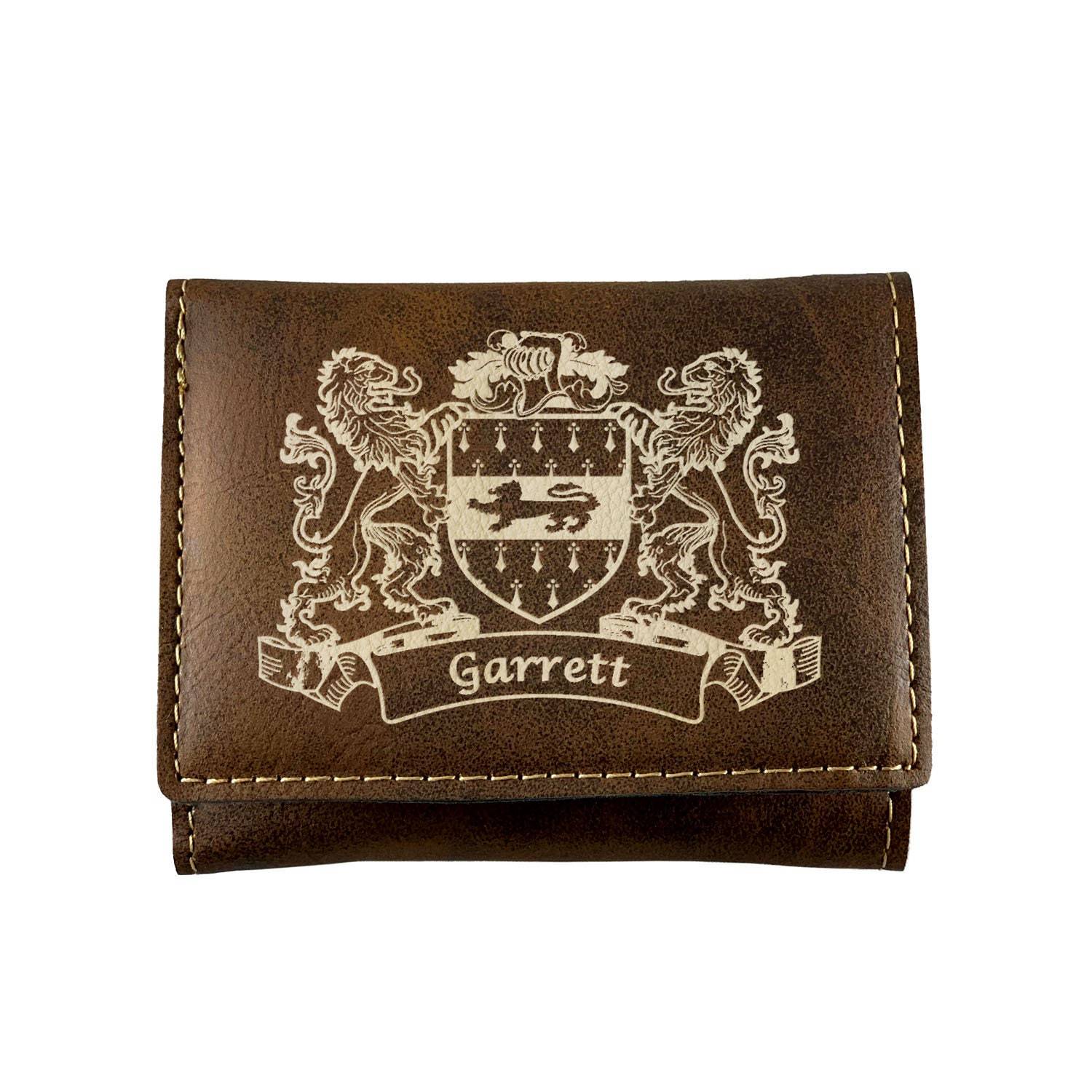 Garrett Irish Coat of Arms Rustic Leather Wallet