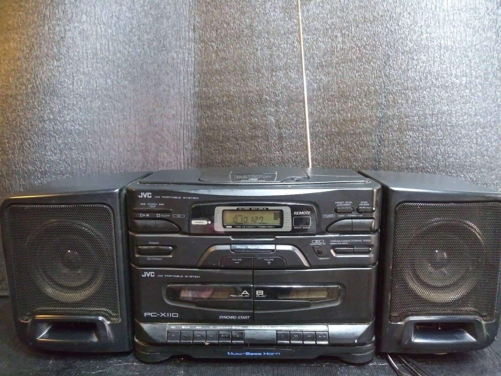 vintage JVC PC-X110 CD Portable System Player FM AM Dual Cassette ...