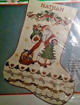 Bucilla 82738 Yuletide Santa Christmas Stocking 18" Counted Cross Stitch  - $49.91