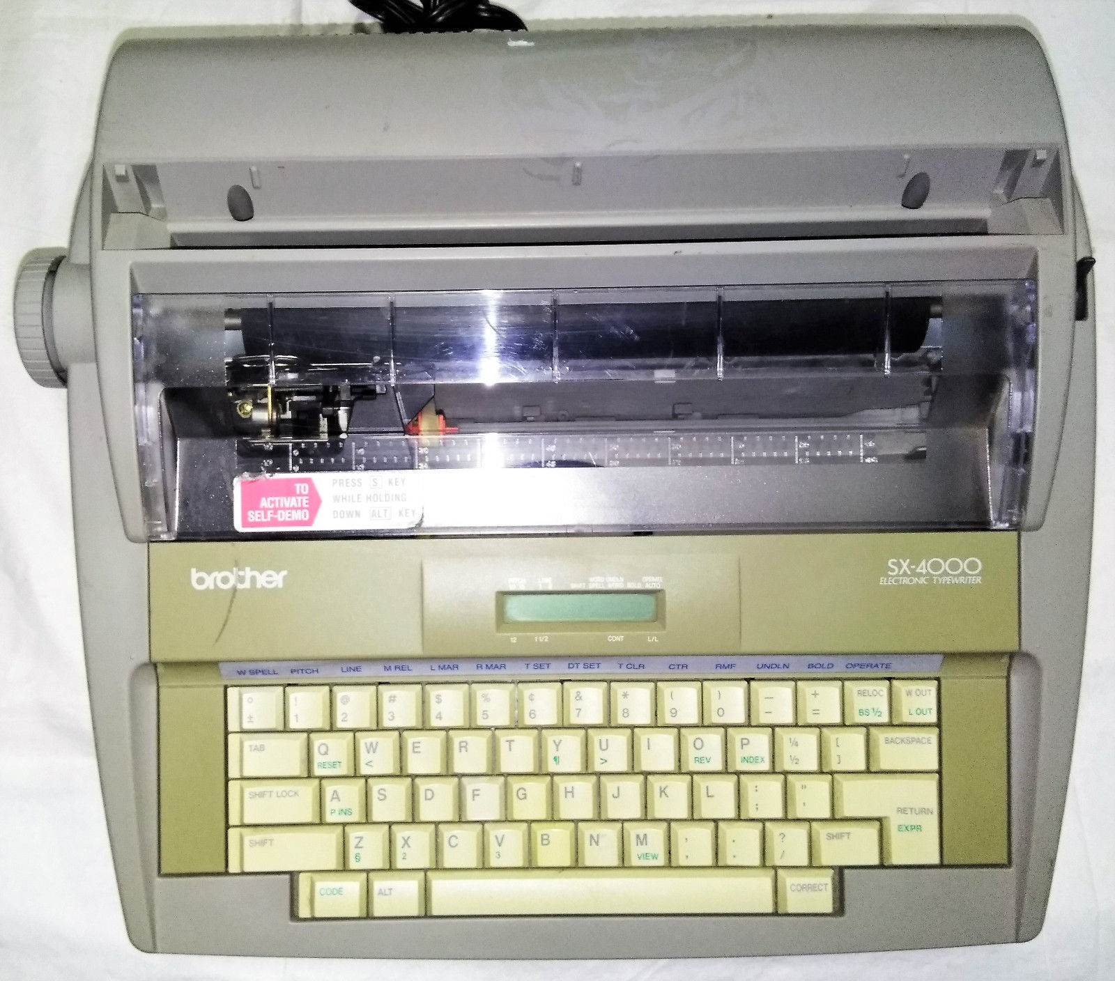 Electronic Typewriter Vintage Brother SX4000 Portable Office Word