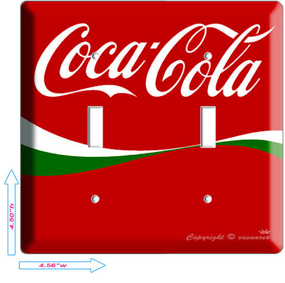 NEW COCA-COLA GREEN LINE DOUBLE LIGHT SWITCH COVER WALL PLATE COKE LIMITED RARE