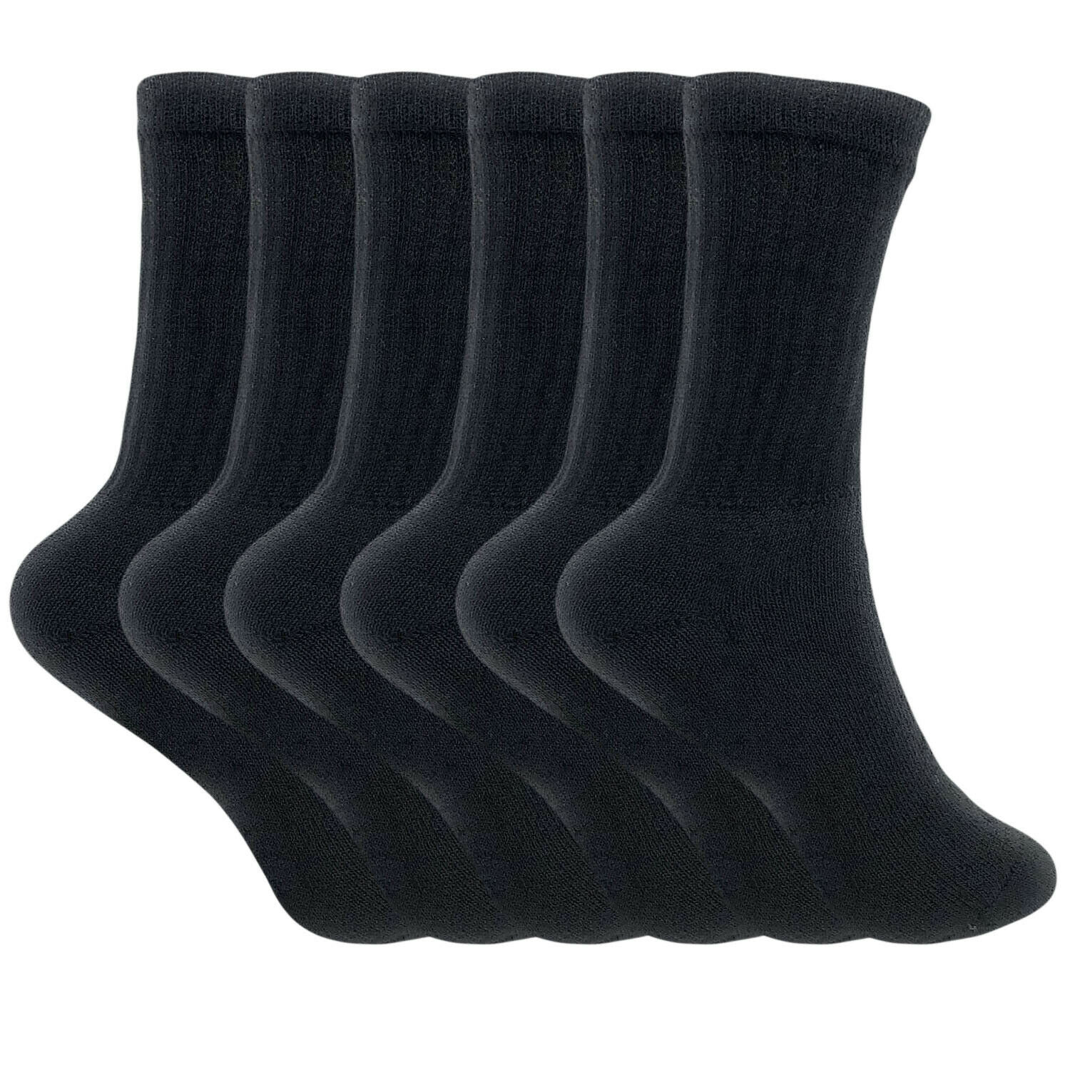 Cotton Crew Socks for Women 6 PAIRS Smooth Toe Seam Socks