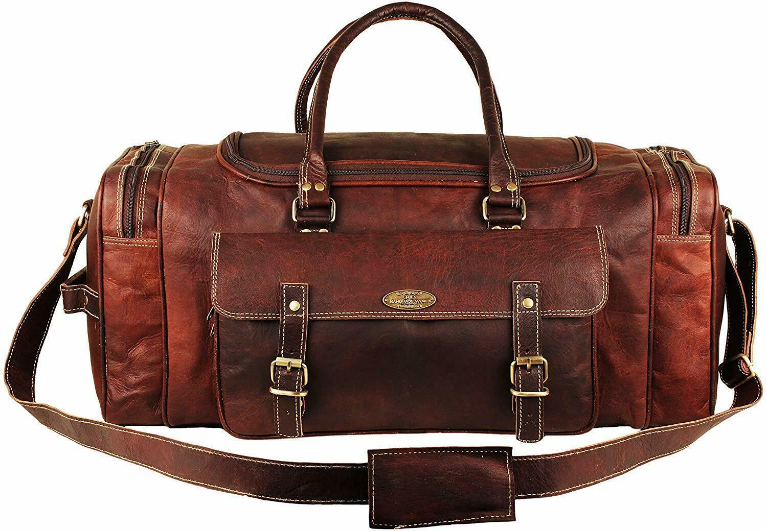 travel bag with leather handles