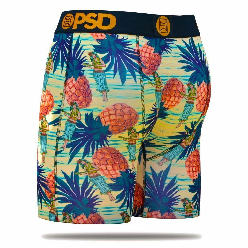 PSD Pineapple Hula Girls Tropical Hawaiian Mens Boxer Briefs Underwear