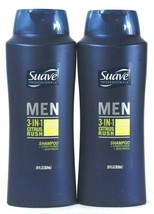 2 Bottles Suave 28 Oz Men 3 In 1 Citrus Rush Shampoo Conditioner & Body Wash