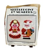 NEEDLEPOINT BY NUMBERS Mr &amp; Mrs Santa Claus  Plastic Canvas kit Christma... - $15.43