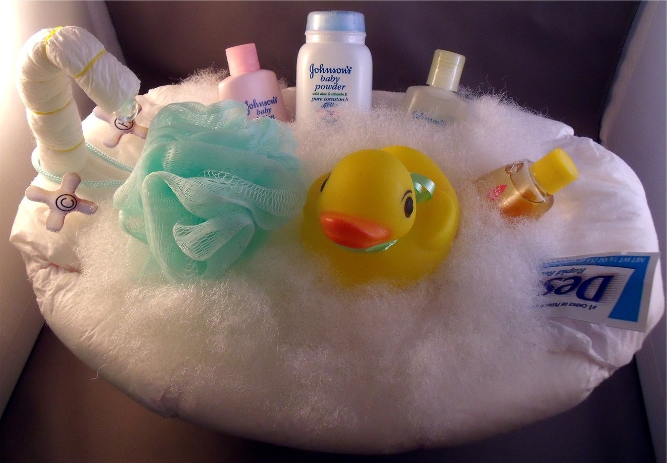 Yellow Ducky Baby Shower Gift Bathtub Diaper Cake Diaper Cakes