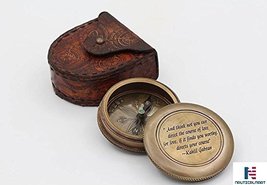 "And Think Not You Can Direct The Course Of Love" Solid Brass Compass W/ Case