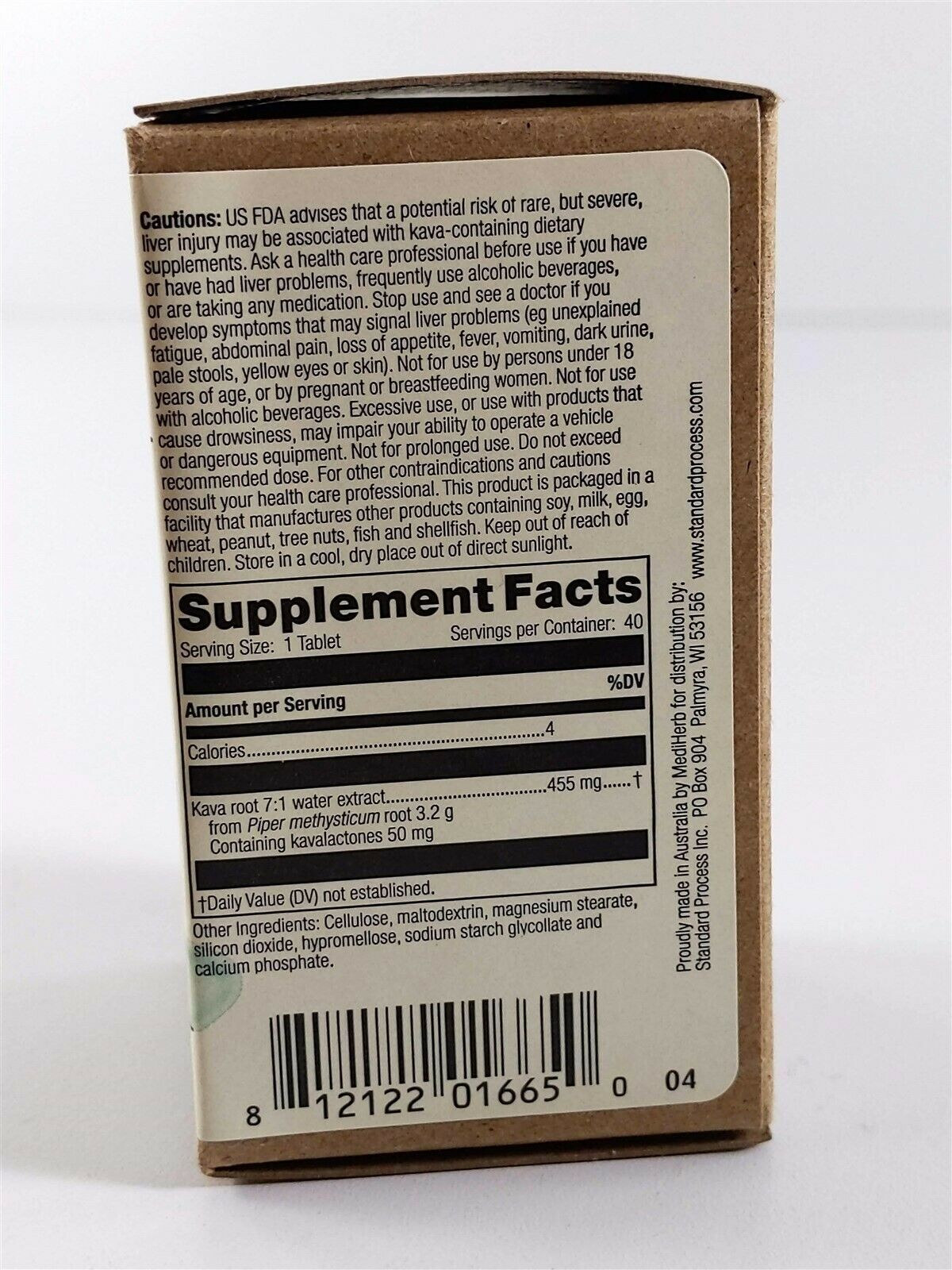 Standard Process KAVA FORTE 40 Tablets M1345 Supplement Best By 10/20 ...