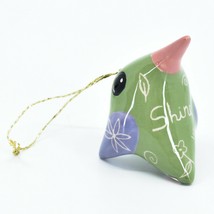 Handcrafted Painted "Shine" Uplifting Clay Hummingbird Ornament Made in Peru image 2