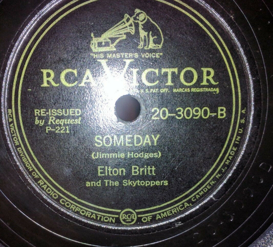 Elton Britt, Someday b/w Chime Bells, RCA Victor 78", 1940s label, 20