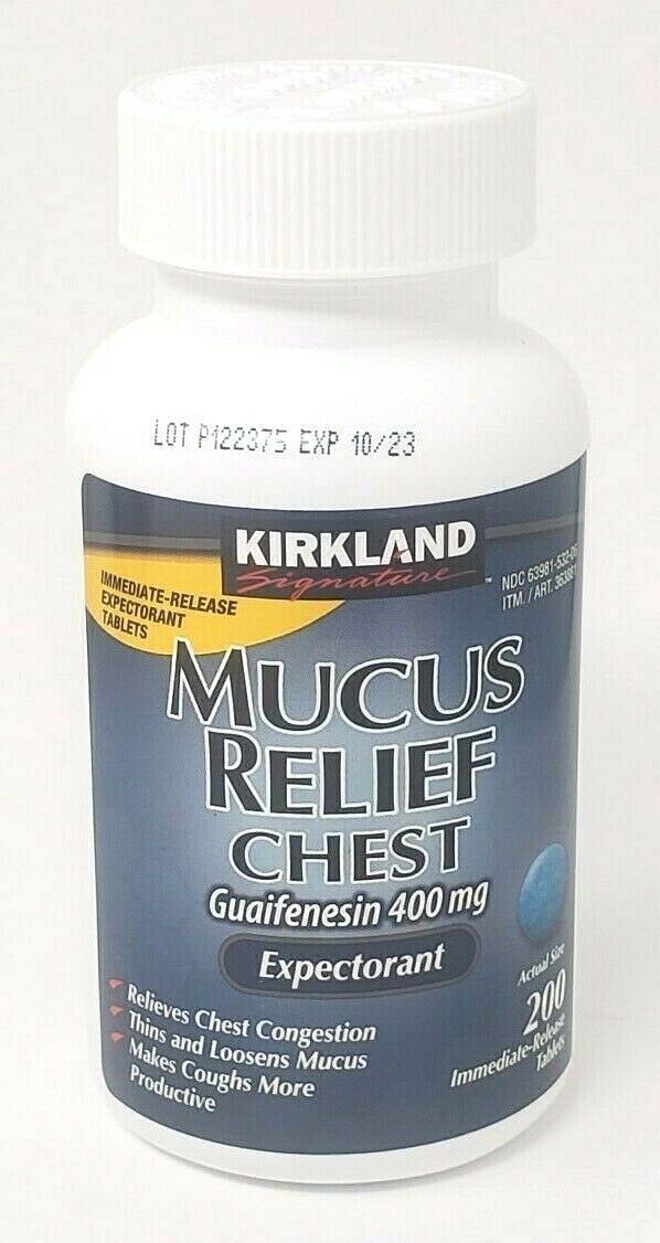Kirkland Mucus Relief Chest Guaifenesin 400mg (200 Immediate Release Tablets) - $14.99
