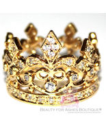Beauty for Ashes Fleur de Lis Royalty Princess Gold Plated Crown of Life... - $68.00