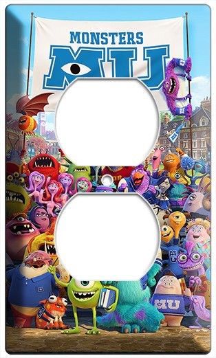 MONSTERS INC UNIVERSITY MIKE SULLY ELECTRICAL OUTLET COVER GIRLS ROOM DECORATION
