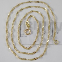 SOLID 18K YELLOW GOLD SINGAPORE BRAID ROPE CHAIN 16 INCHES, 2 MM MADE IN ITALY image 1