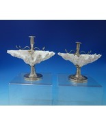 English Victorian Sterling Silver Chamber Stick Pair with Seashells (#5598) - $484.11