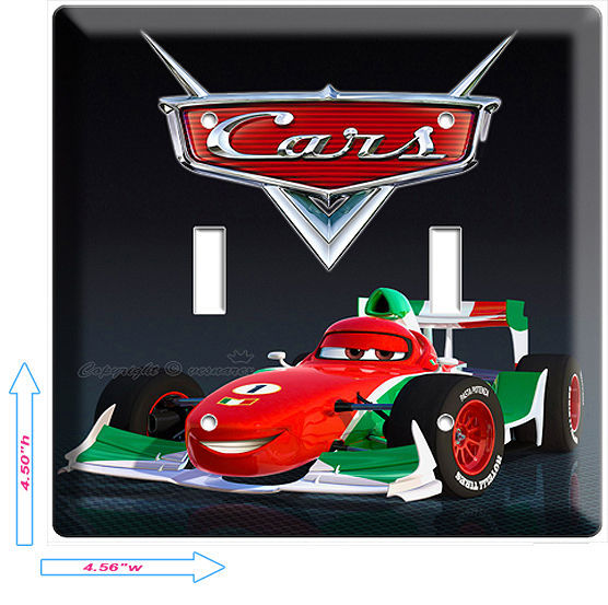 NEW CARS 2 FRANCESCO FORMULA 1 RACING DOUBLE LIGHT SWITCH WALL PLATE COVER movie