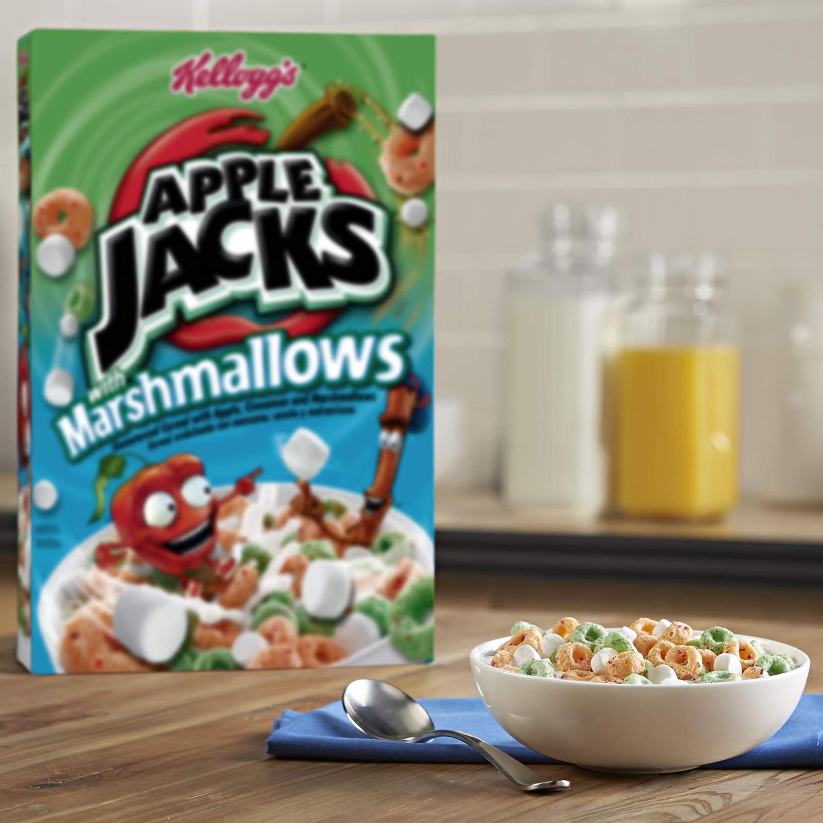 Kellogg’s Apple Jacks, Breakfast Cereal with Marshmallows, Low Fat, 10.5 oz Box Kellogg