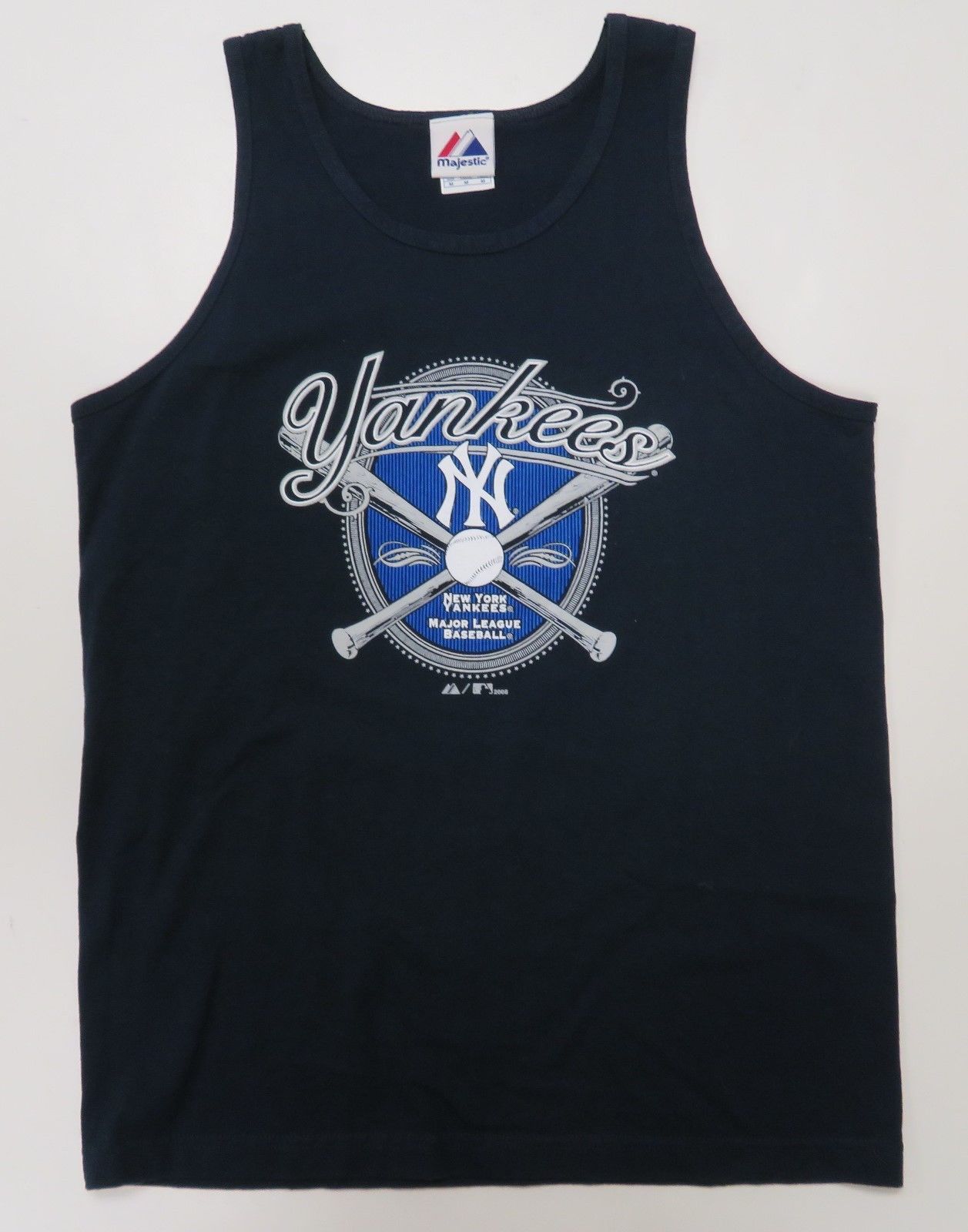 New York Yankees Majestic Mens Sleeveless Navy Blue Tank Top Shirt ...