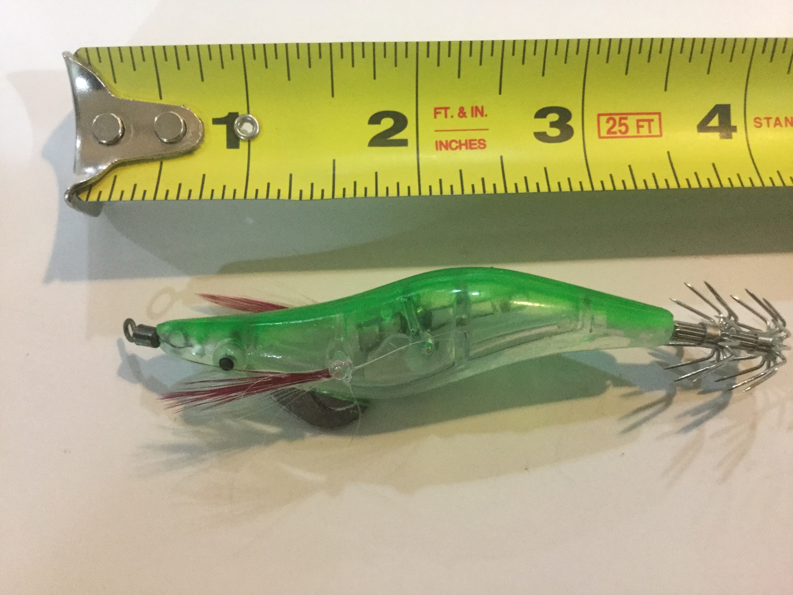 4” Squid lure with LED lighting GREEN SQUID BAITS