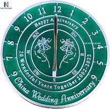 20th China Wedding Anniversary Sundial Gift for Him or Her, Husband or Wife, Par