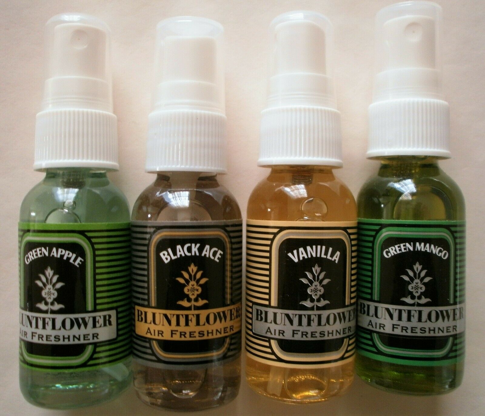 4 BLUNT FLOWER Spray 100 Oil Based Safe AIR FRESHENER VANILLA, BLACK
