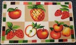 PRINTED KITCHEN RUG (nonskid back) (18&quot; x 30&quot;) 6 FRUITS SQUARES, PD - $16.82