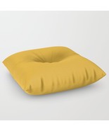 Dark Golden Yellow Mustard Solid Color Square &amp; Round Floor Pillows - Cu... - $79.99+