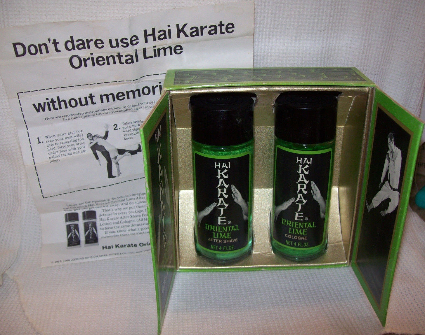 Vintage Hai Karate Oriental Lime Men's Cologne & After Shave Lotion 4Oz