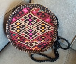 Handmade Round Cross body Rug Bag, Armenian Handbag, Ethnic Bag, Carpet Bag - $82.00