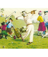 A/S Eugen Hartung Dressed Cats Golfing Vintage Mainzer Comic Postcard - $12.00
