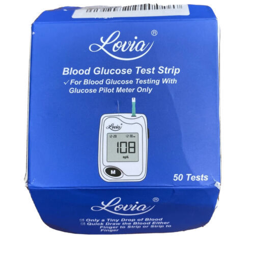 Lovia Blood Sugar Glucose Test Kit Strips Count For Pilot Meter New
