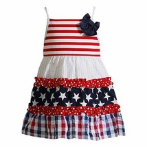Toddler Girl 2T-4T Patriotic Americana Red White Blue Star Summer Dress ... - $14.99