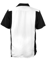 Men's Premium Retro Classic Two Tone Guayabera Bowling Casual Dress Shirt image 4