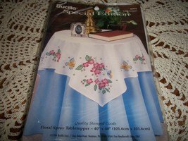 Bucilla Stamped Cross Stitch Table Topper 64455~Floral Spray - $15.00