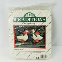 Traditions Christmas Ducks Felt Ornaments Kit 1986 Vtg  4&quot; x 5&quot; - $13.86
