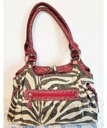 GG...ing Handbag Hobo with Zebra Print Faux Alligator Leather Accent VGUC - $17.99