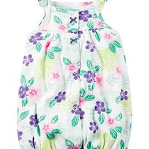 Carters Baby Girls Snap-Front Printed Romper Floral White 24M - $28.80