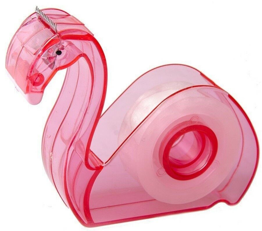 Pink Flamingo Tape Dispenser Refillable w/Clear Tape 3/4 Inch Desk
