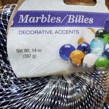 Blue Marbles, Glass Gems, Decorative Accents, Soil Topper, Vase Filler, 14oz image 4