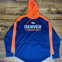 Denver Broncos NFL Hoodie Sweatshirt Size L Orange Blue Long Sleeve Pocket Team - $28.74