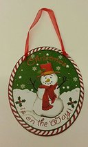 Oval Tin Snowman Christmas Ornament - Christmas is on The Way by Giftcraft - $5.95