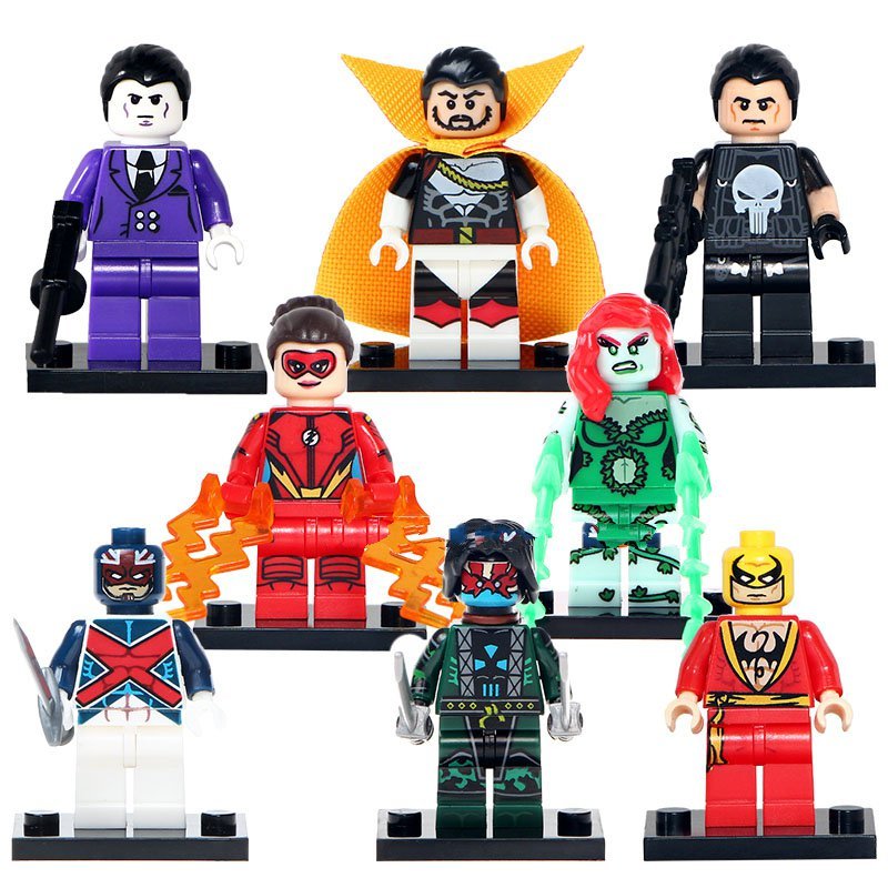 8pcs Set Punisher Purple Man Jesse Quick Iron Fist Lego Toys Supehero