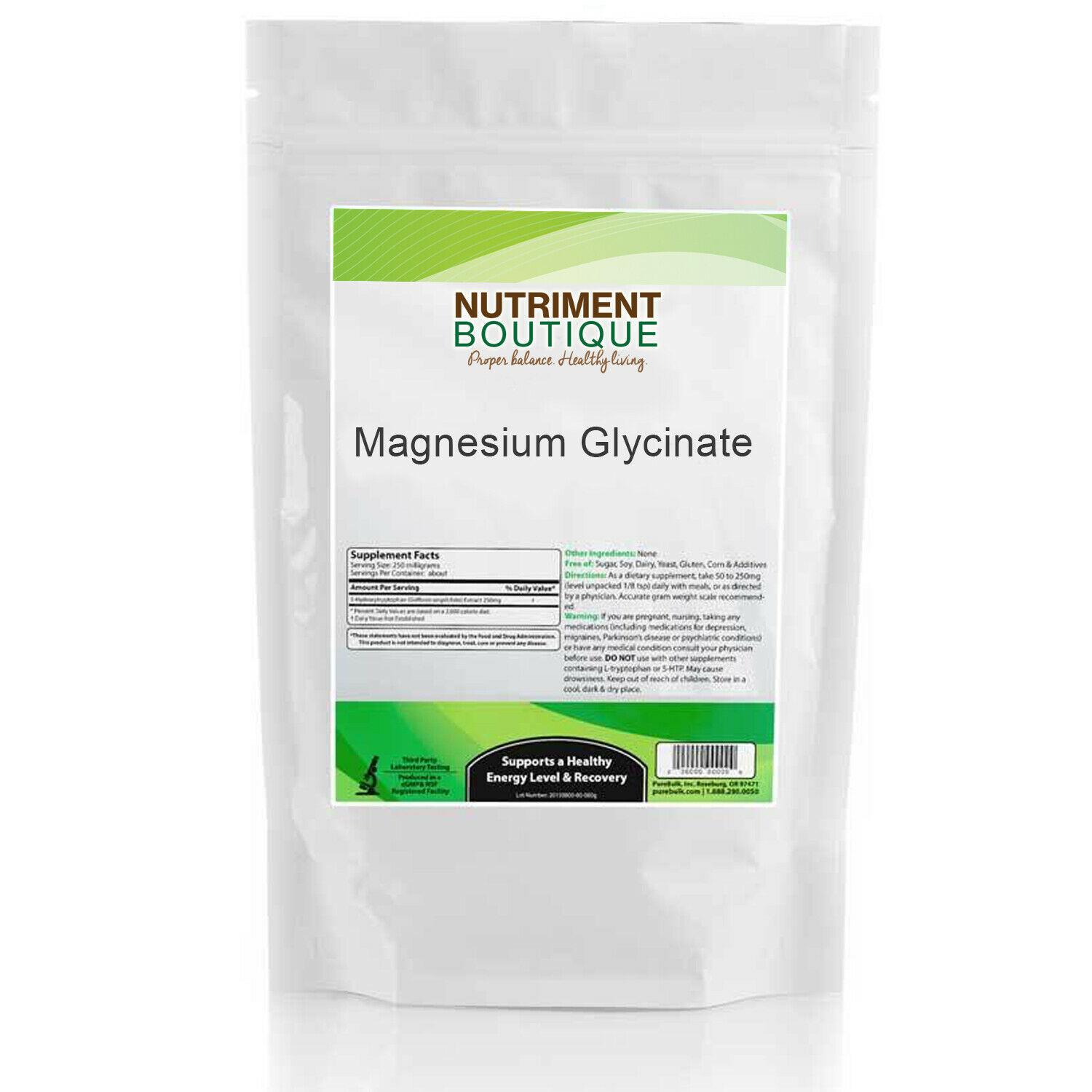 Magnesium Glycinate 1000mg Bulk 100 servings 100gram Bag